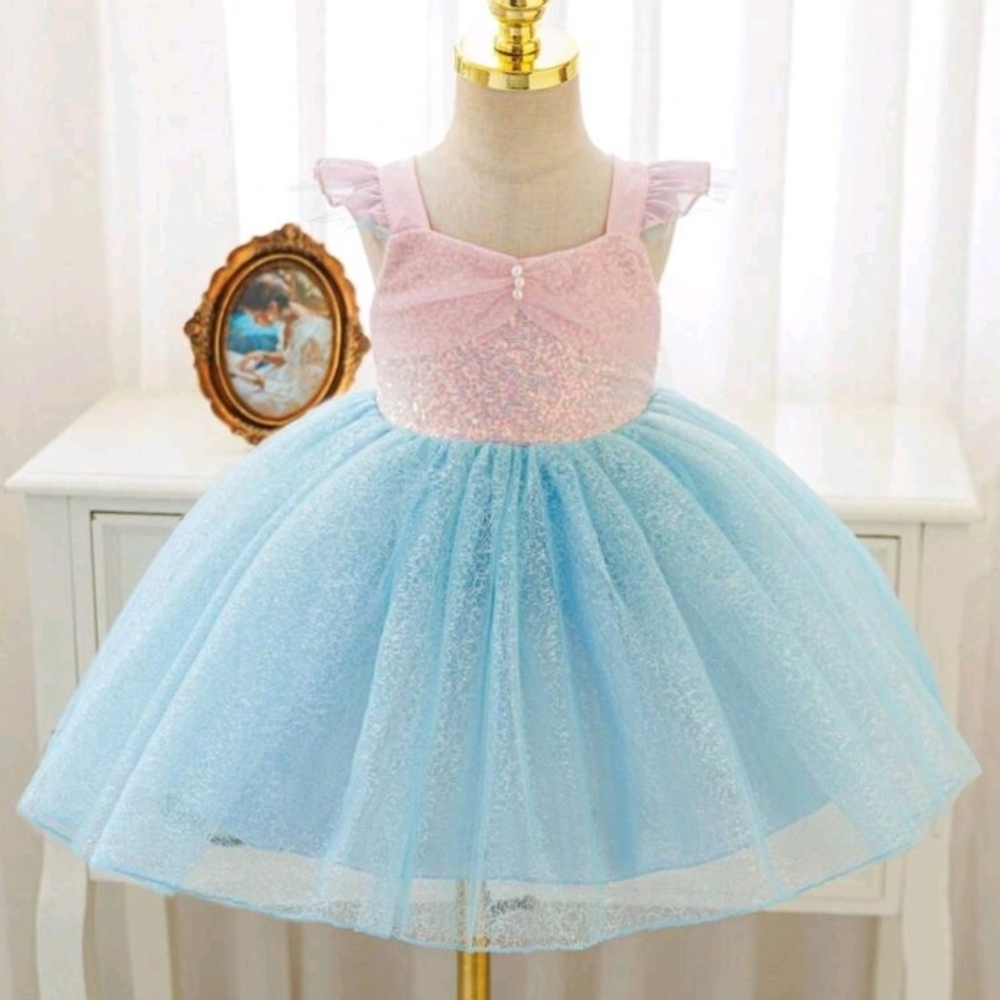 Sparkly Pink and Blue Tulle Dress
